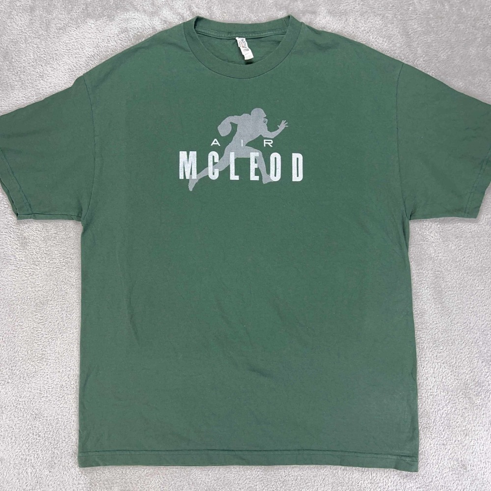 Alstyle Classic Air McLeod Football Graphic T-Shirt Green XL